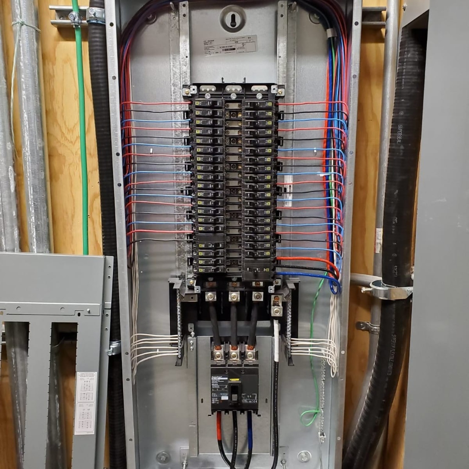 A closer look at electrical panel wiring.